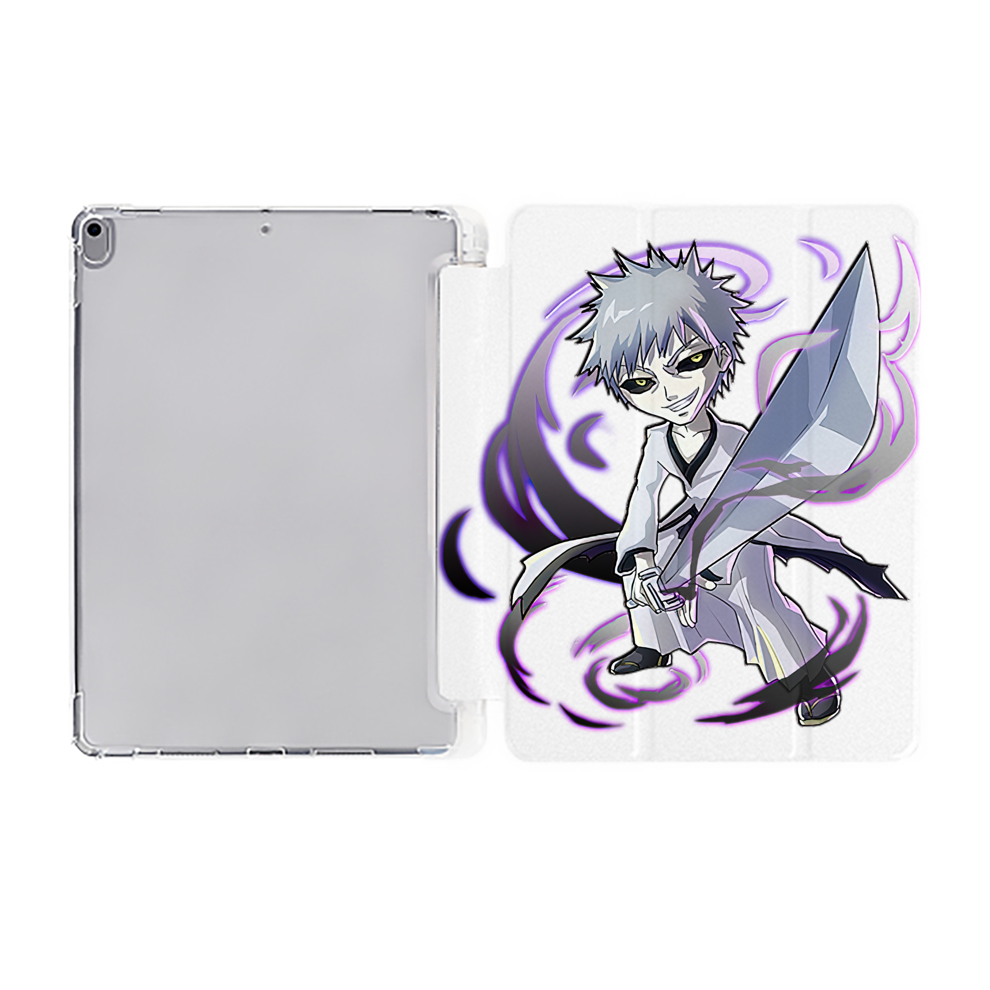 （画像用） ブリーチ 黒崎一護（くろさき いちご）BLEACH Kurosaki Ichigo IPad ケース ペン収納付き 三つ折りスタンド PUレザー×シリコン 対応機種9.5/10.5/10.9インチ